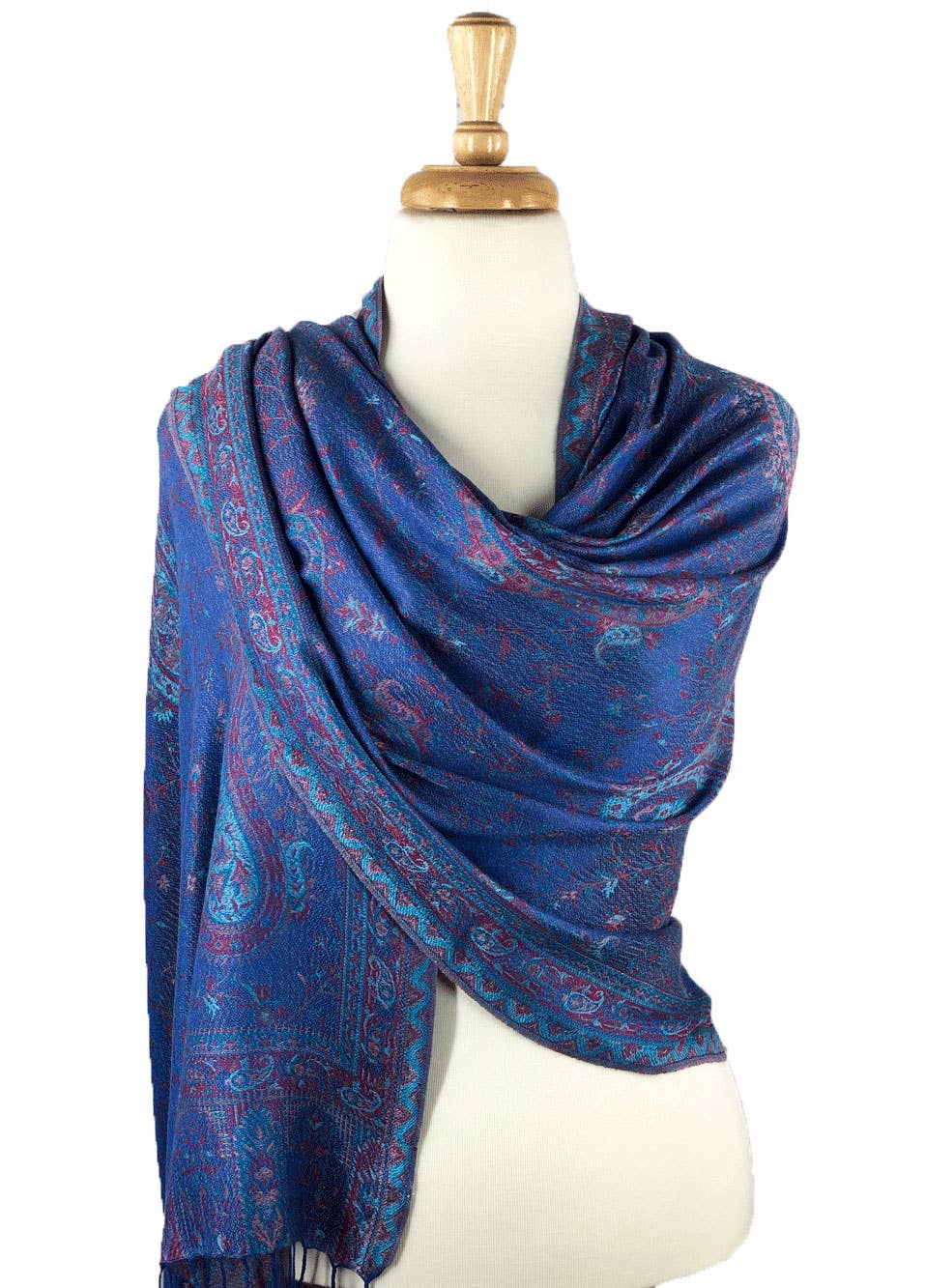 Royal Blue Jamawar Pashmina