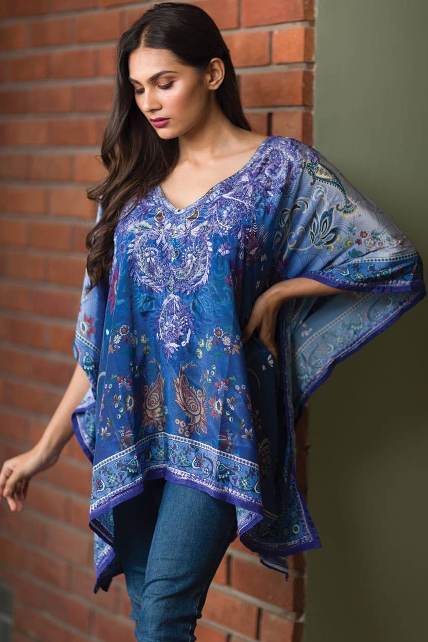Ranita Hand Embroidered Tops Caftan
