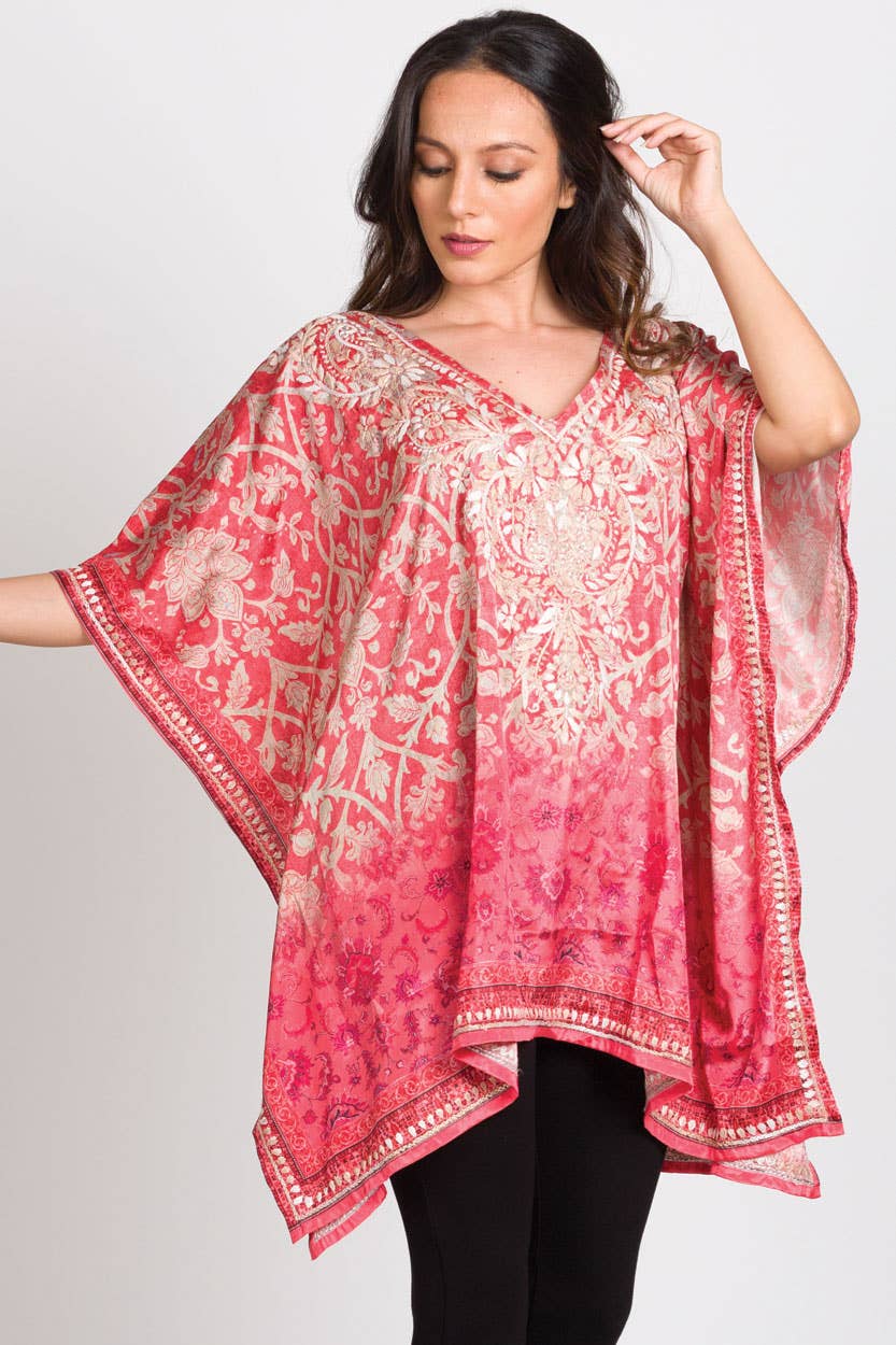 Ranita Hand Embroidered Tops Caftan
