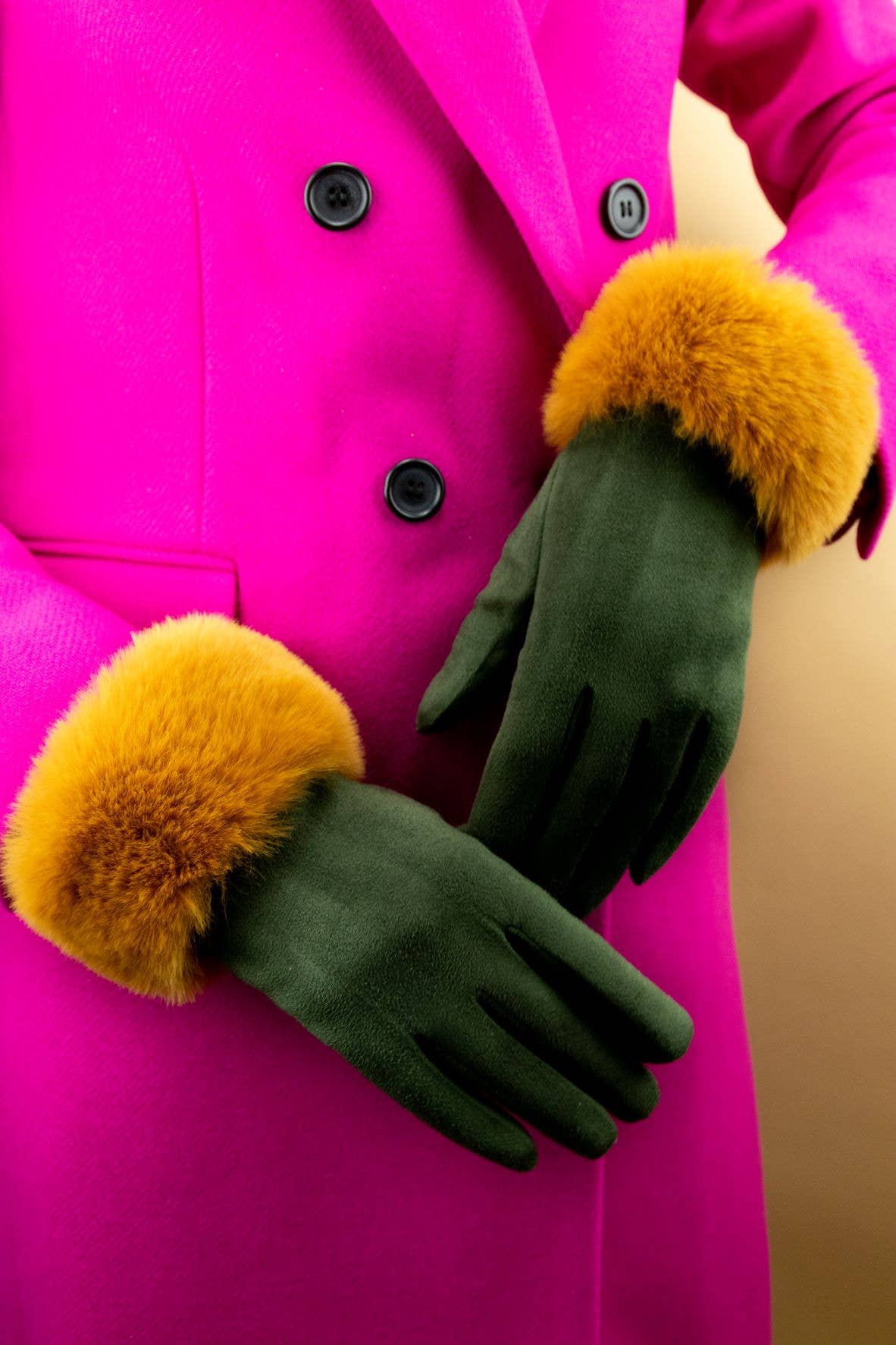 Holiday Bettina Gloves - Olive Mustard