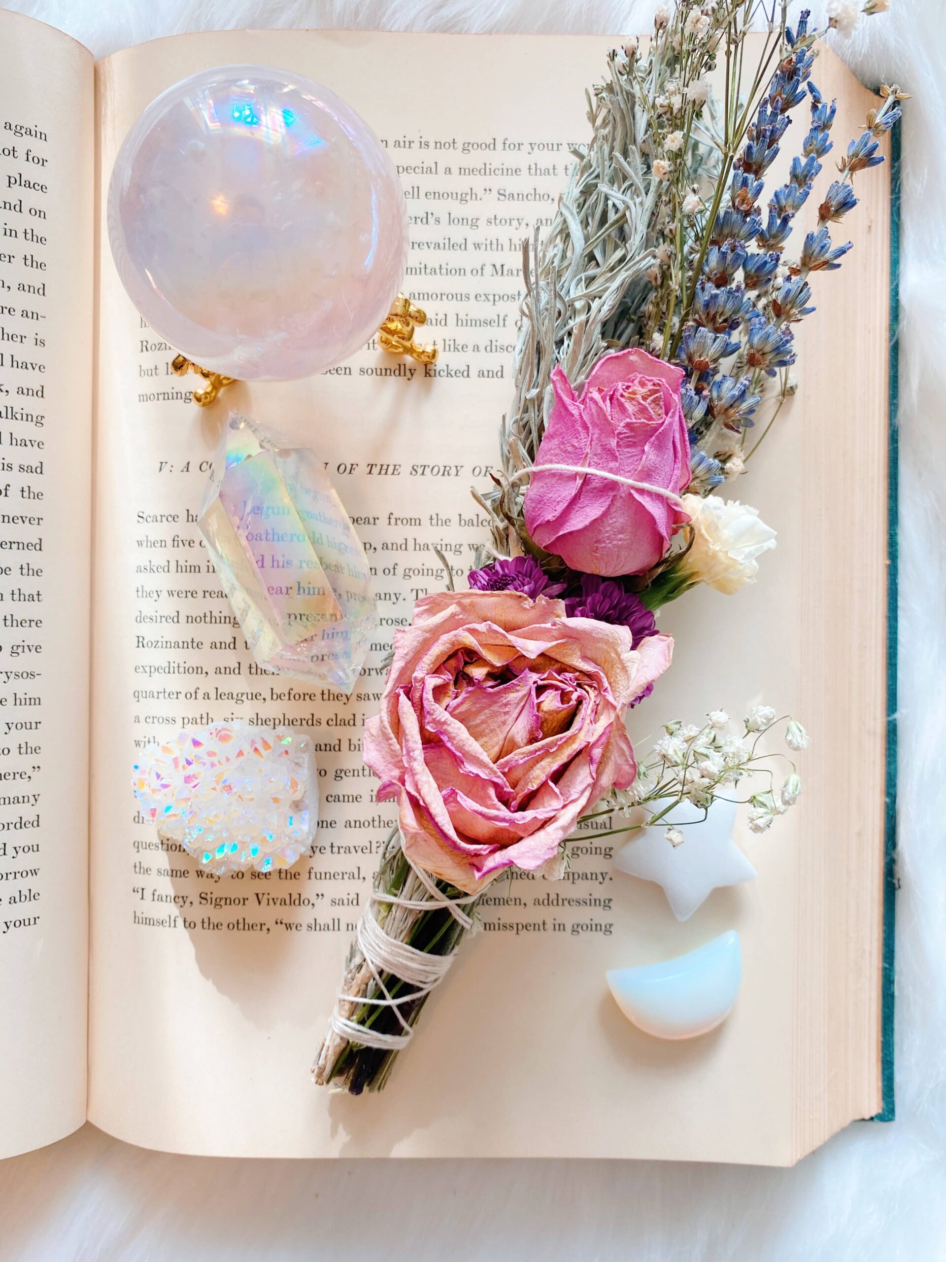 The 12th Moon - SACRED HEALING Blue Sage Bundle - Floral Smudge Bundle