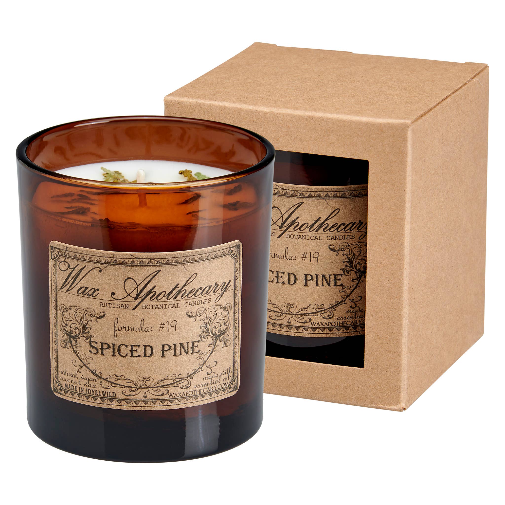 Spiced Pine - Artisan Amber Glass Candles