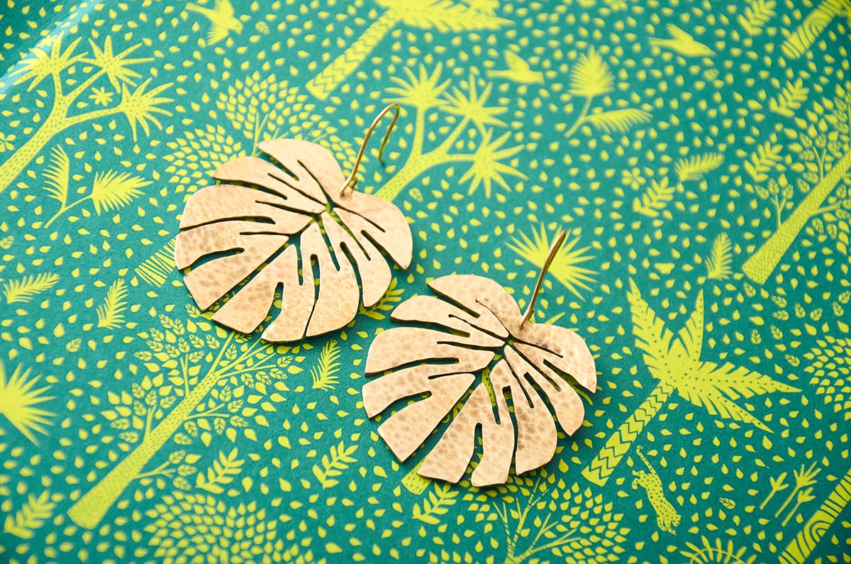 Tropical Leaf Earrings (Large)