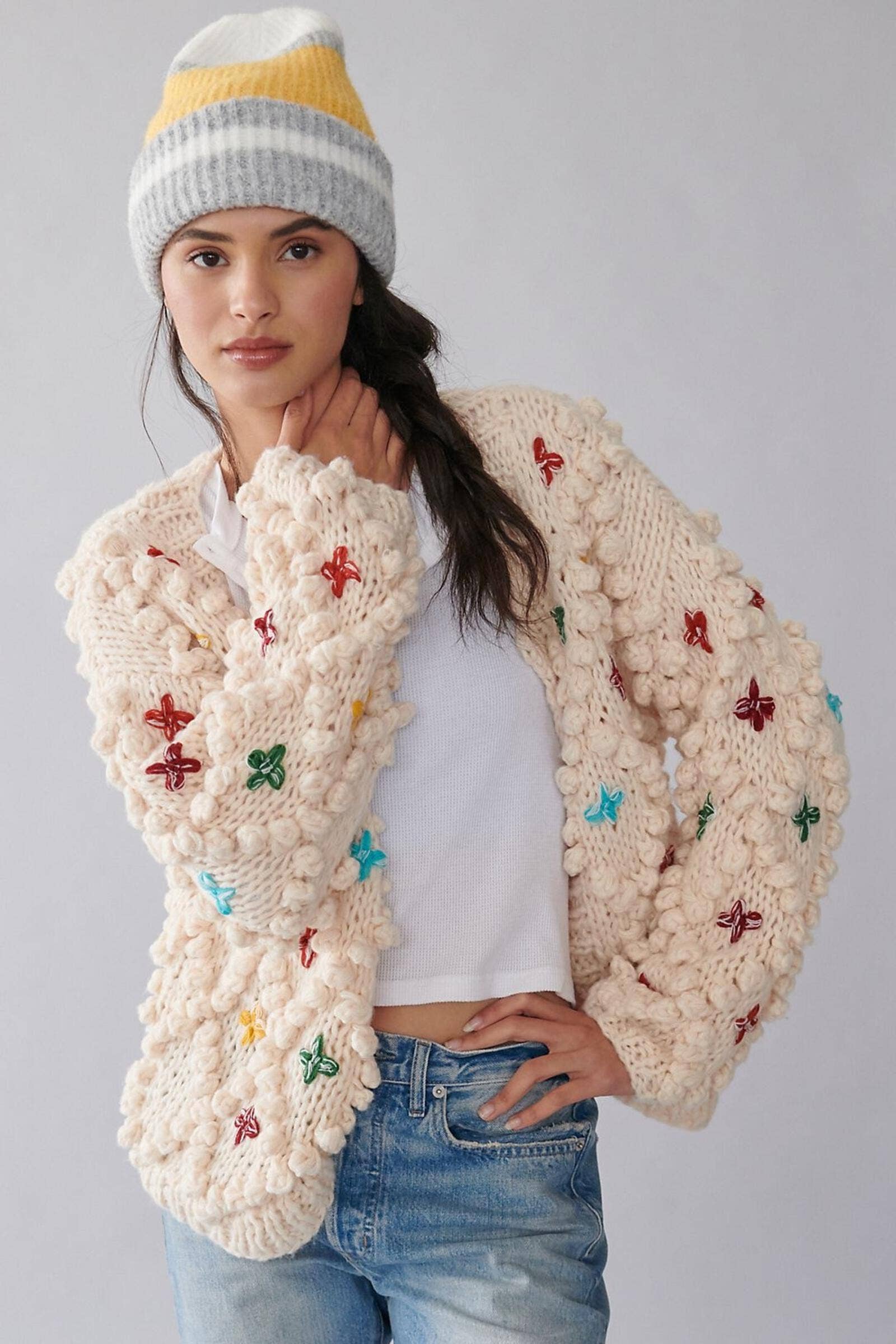 Ivory Knitted Cardigan