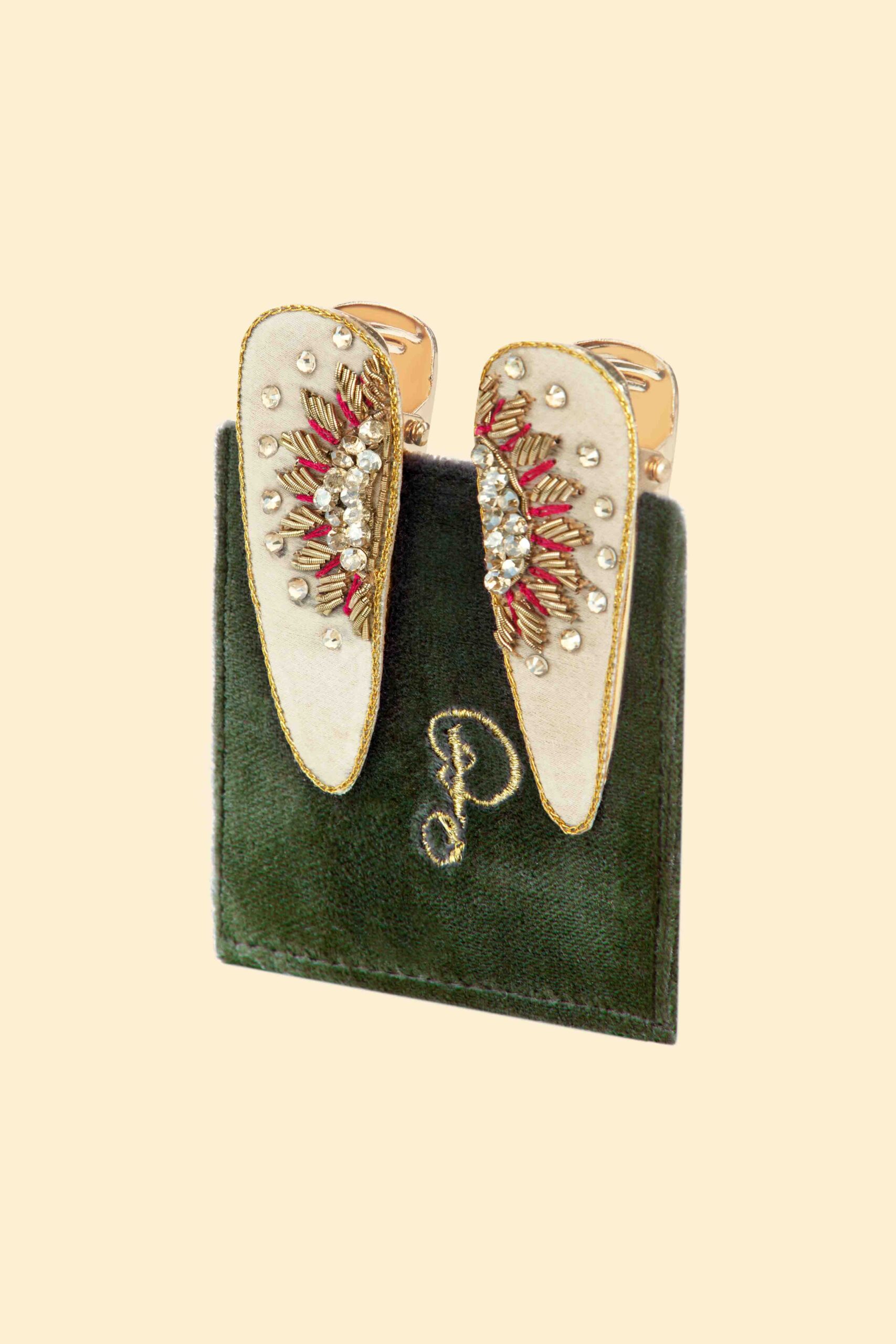 Jeweled Sunrise - Jeweled Hair Clips (Set of 2)