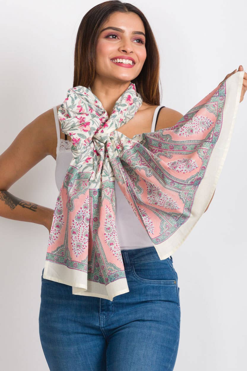 Rose & Sage Deva Block Print Scarf
