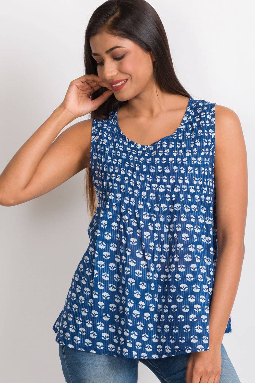 Indigo Jamuna Sleeveless Top - L/XL