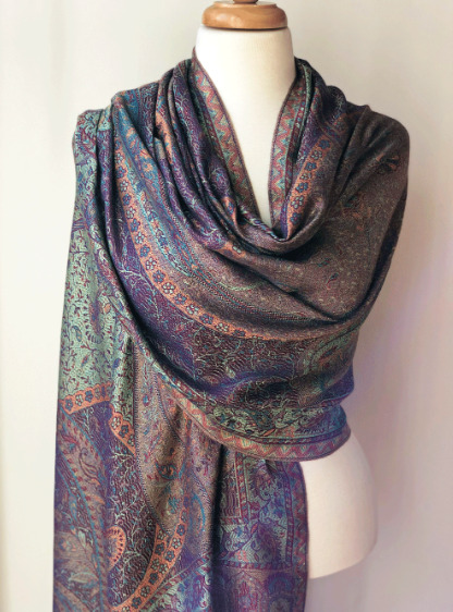 Purple Jamawar Pashmina