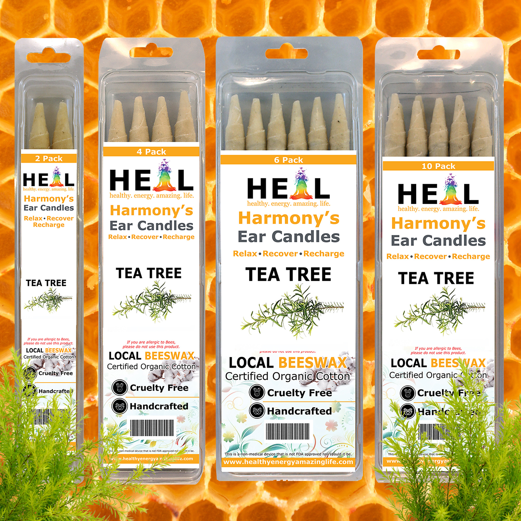 Healthy Energy Amazing Life - Tea Tree Beeswax Harmony's Ear Candles